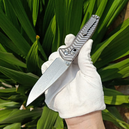 BM781 Silver Textured D2 Steel Folding Outdoor Knife