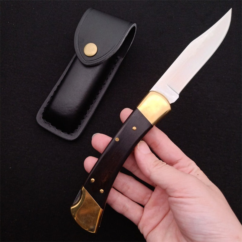 Single Handle Copper Rivet Black Rosewood Wood Bk 110 Folding Knife
