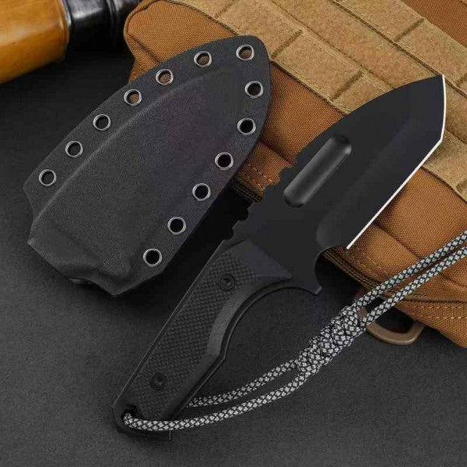 Black Titanium G10 Dual-Color Camouflage Pattern K-Sheath Outdoor Knife