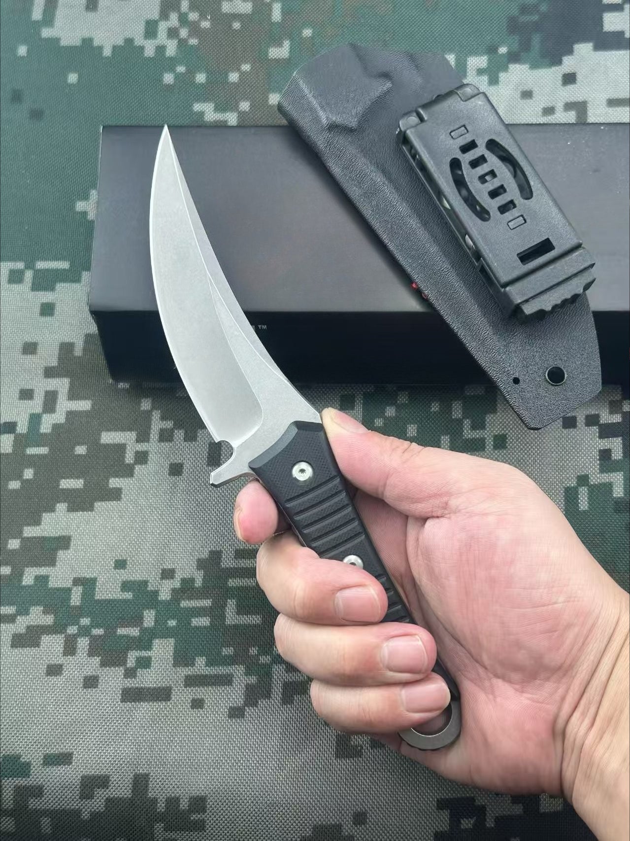 SBK D2 Steel Stonewashed Surface Outdoor Knife