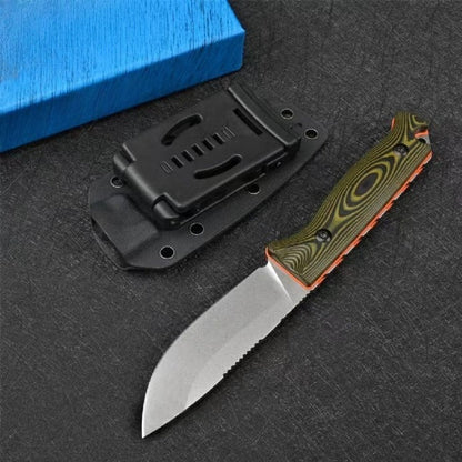 BM15002 Green Handle Patterned Outdoor Portable Knife