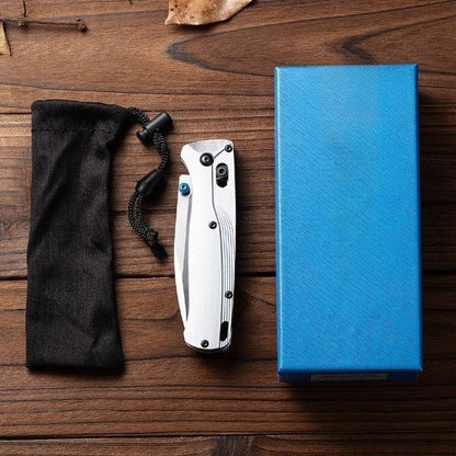 BM535BK-4 Silver Aviation Aluminum Handle 9CR13 Outdoor Folding Knife