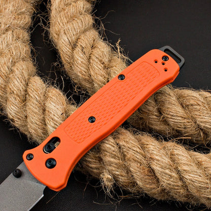 BM537GY Orange Fiberglass Handle Folding Outdoor Knife
