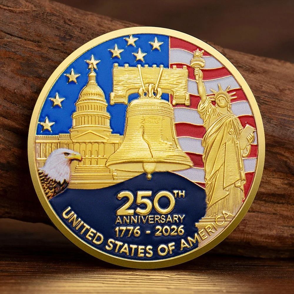 Gold-Plated Statue of Liberty Coin – United States 250th Anniversary Keepsake