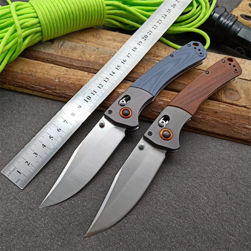 BM15080 G10 Handle and Sandalwood Handle Outdoor Folding Knife