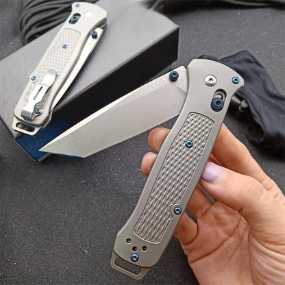 BM537GY M390 Steel Titanium Alloy Handle Outdoor Folding Knife