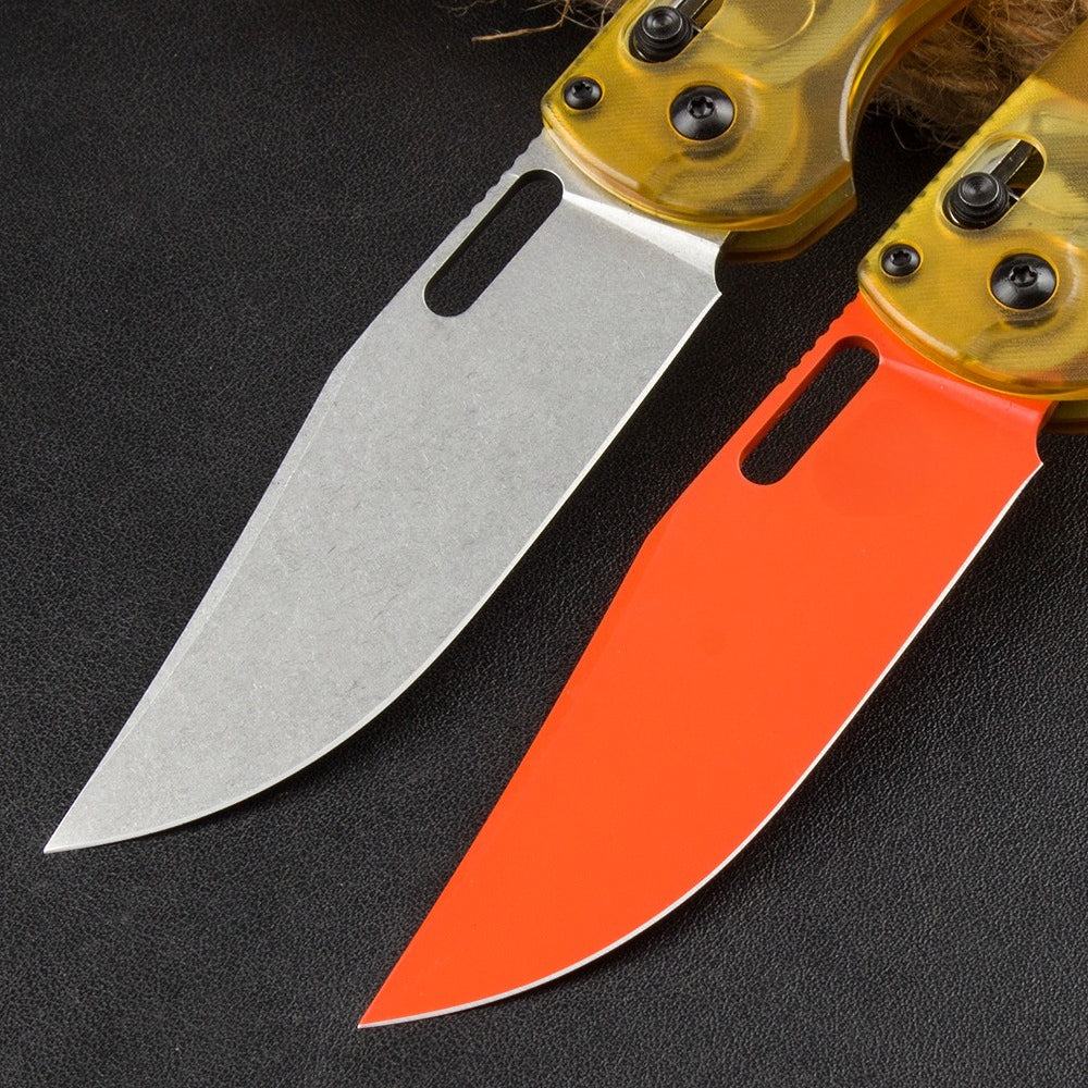 BM15535 Yellow PEI Transparent Edition Outdoor Folding Knife