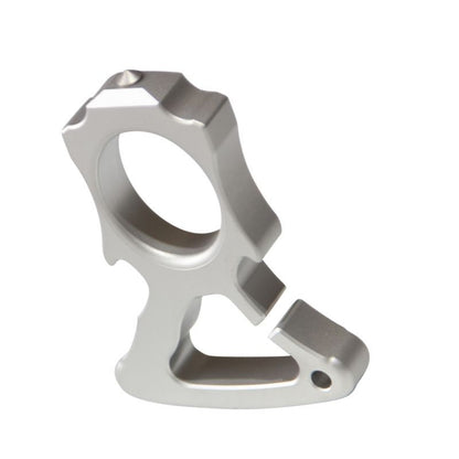 304 stainless steel single-hole bottle opener knuckle duster standing upright on white background.