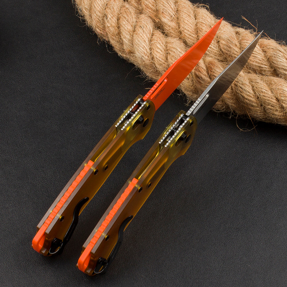 BM15535 Yellow PEI Transparent Edition Outdoor Folding Knife