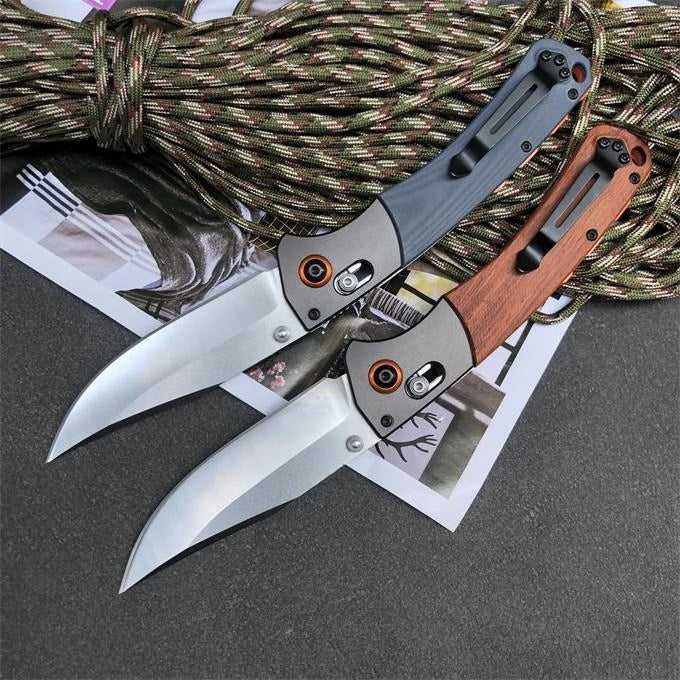BM15080 G10 Handle and Sandalwood Handle Outdoor Folding Knife