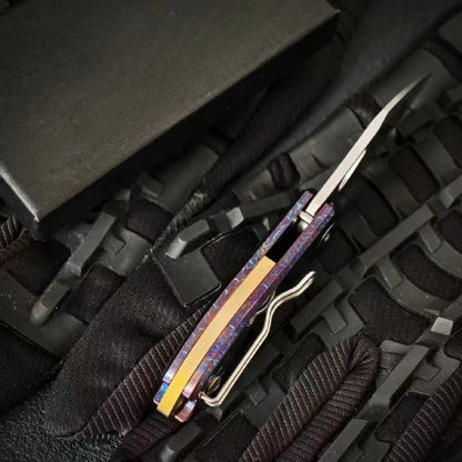 Titanium Alloy Lightning Pattern Folding Outdoor Knife