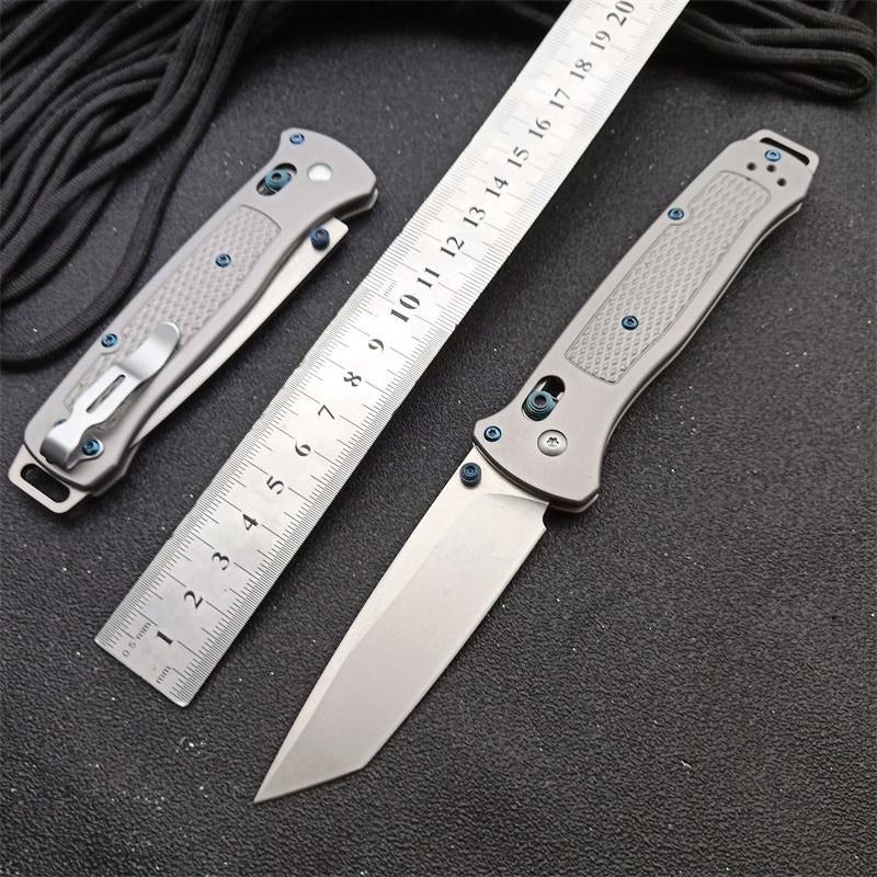 BM537GY M390 Steel Titanium Alloy Handle Outdoor Folding Knife