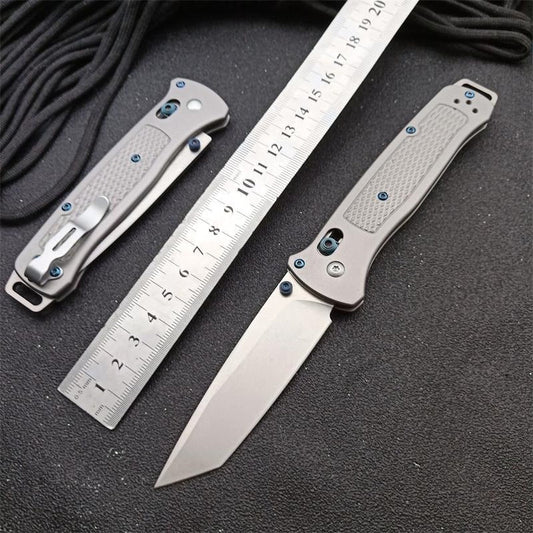 BM537GY M390 Steel Titanium Alloy Handle Outdoor Folding Knife