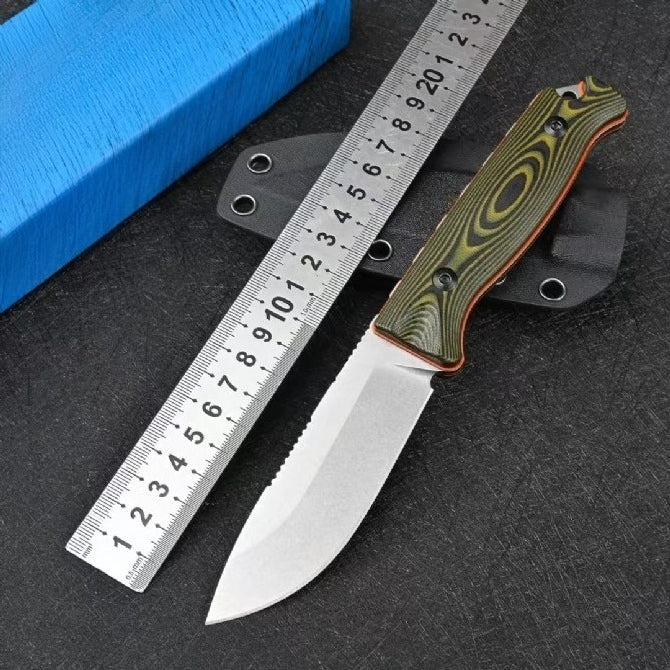 BM15002 Green Handle Patterned Outdoor Portable Knife