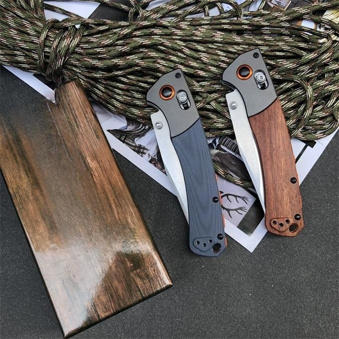 BM15080 G10 Handle and Sandalwood Handle Outdoor Folding Knife