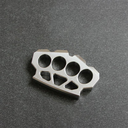 Close-up of the maple leaf shaped stainless steel duster highlighting beveled edges.
