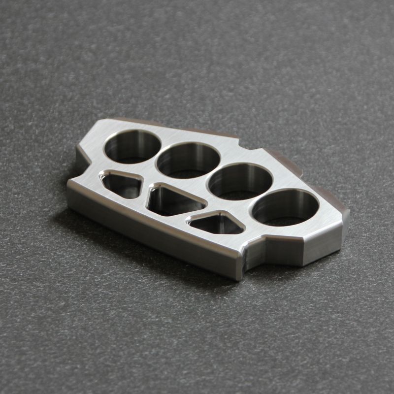 Reverse angled view of the maple leaf shaped stainless steel duster.