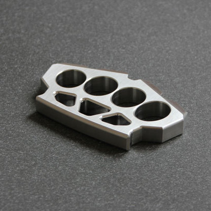 Reverse angled view of the maple leaf shaped stainless steel duster.