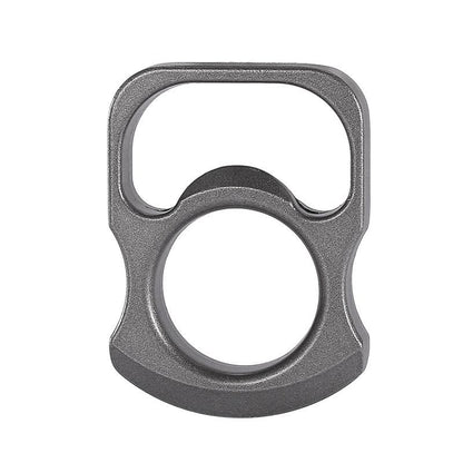 Front view of the dark grey zinc alloy opener tool on a white background