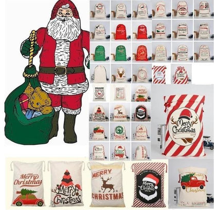 Large Thick Canvas Bag Christmas Gift Cotton Eco-Friendly Drawstring Bag