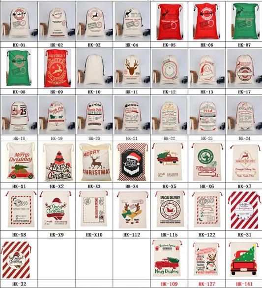 Large Thick Canvas Bag Christmas Gift Cotton Eco-Friendly Drawstring Bag