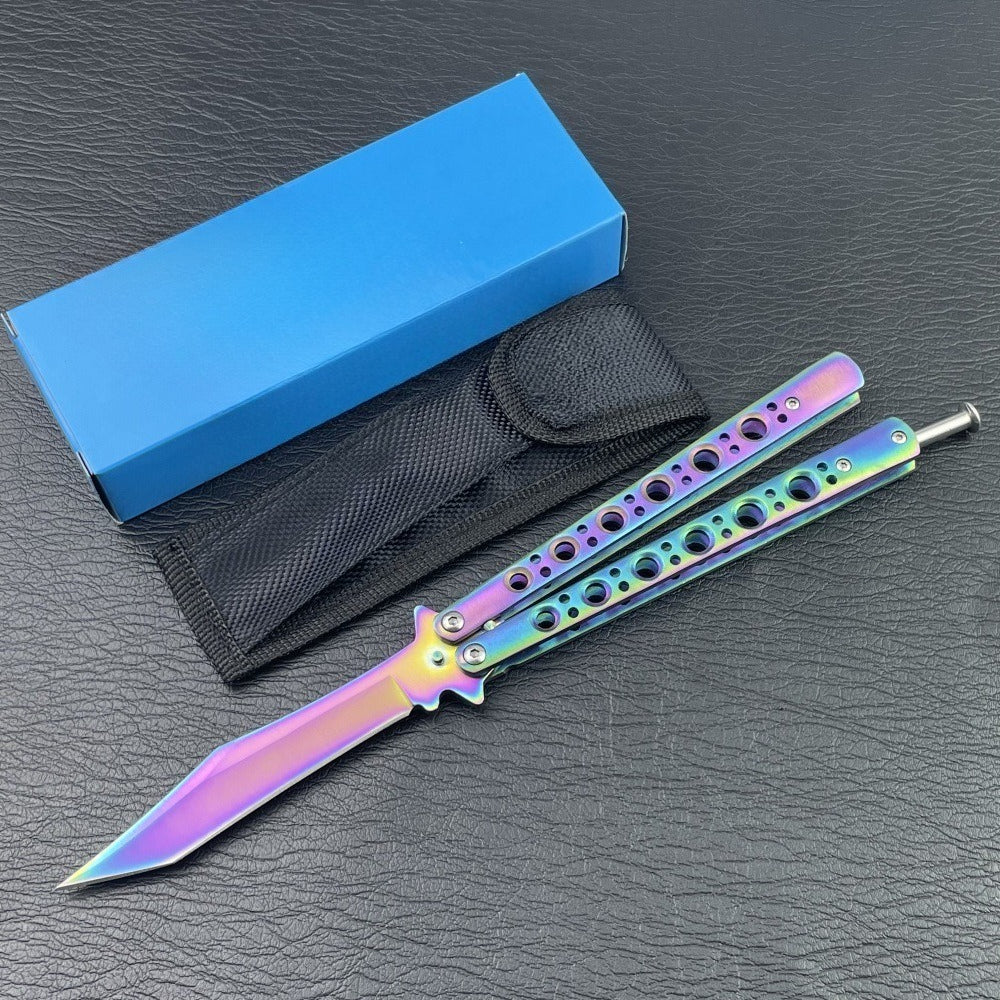 Single rainbow unsharpened butterfly trainer with pouch and blue box