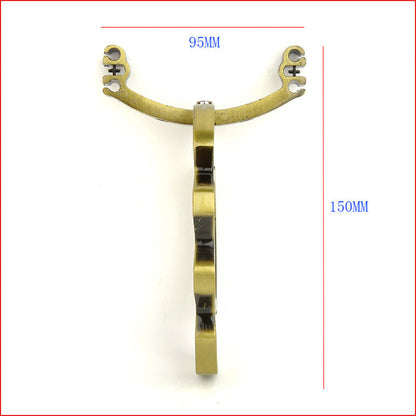 Front view with the fork mouth spanning 95mm and the overall height reaching 150mm