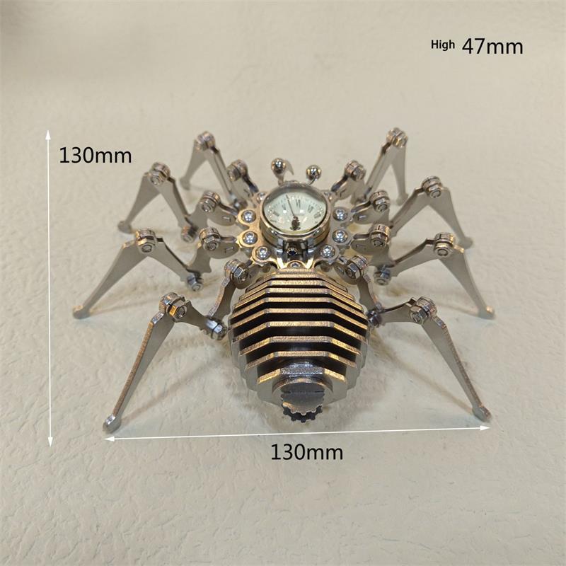 Dimension guide showing the spider sculpture spans 130mm across and stands 47mm high