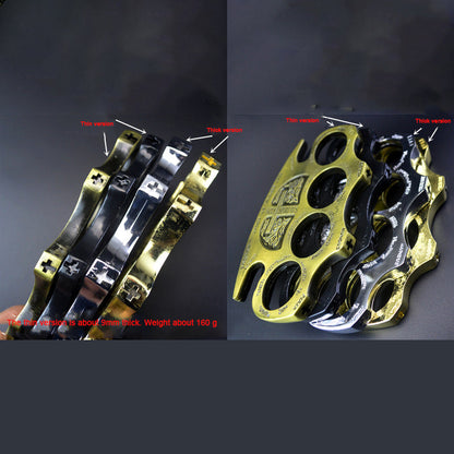 Comparison image of the thin and thick knuckle versions with the 9mm thin section noted at about 160g